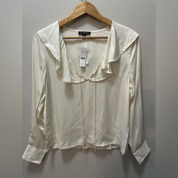 NWT! J.Crew Goldie top in satin. Size XS $98 - Picture 2 of 6